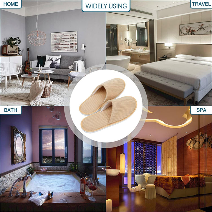 6-10 Pairs Spa Slippers, Non Slip Disposable Slippers for Guest, Washable Reusable, Which Can Be Used as Women Men, House, Indoor, Bathroom, Bedroom, Hotel, Bride Slippers