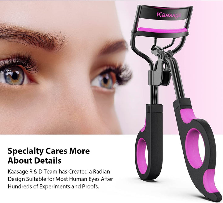 Eyelash Curler with Pads, Lash Curler with 5 Extra Silicone Replacement Pads, Achieve Perfect Curls in 5 Seconds