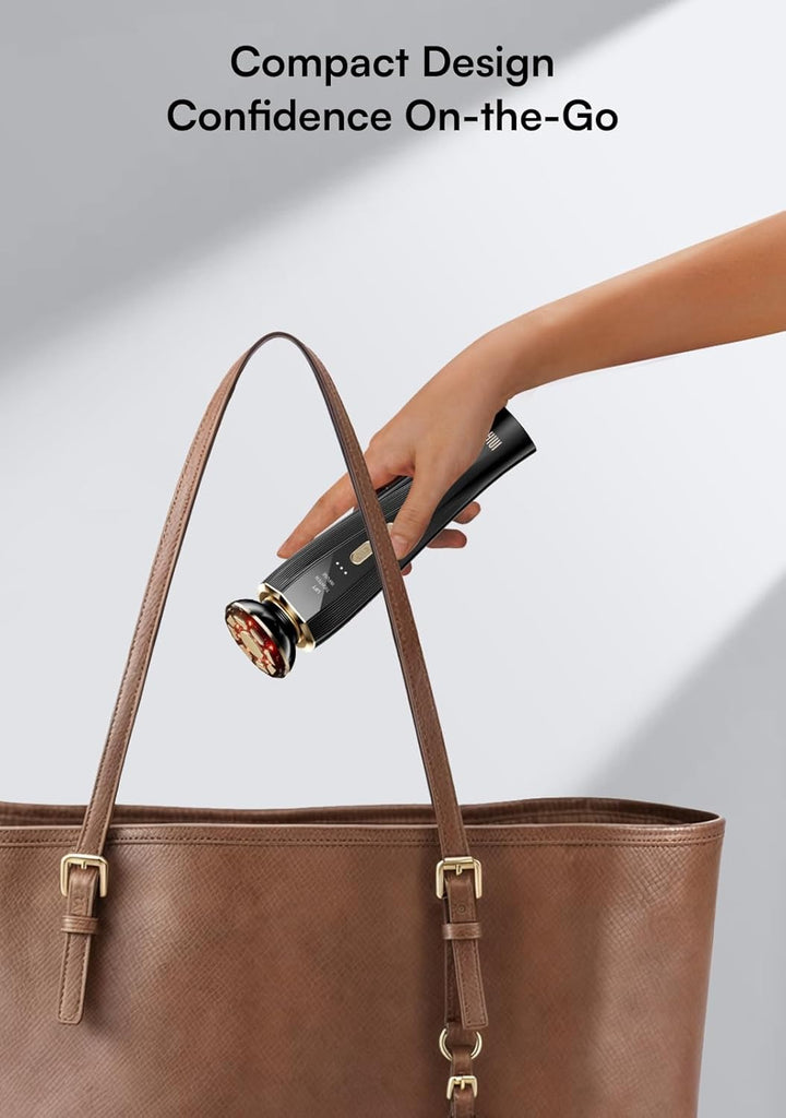 3-In-1 Red Light Therapy for Face and Neck Beauty Device for Puffiness & Skin Firming Skincare Tool (Black)