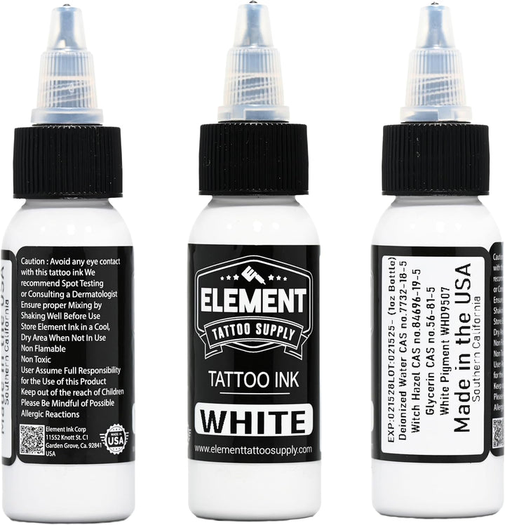 Greywash Tattoo Ink Set - Professional Tattooing, Light, Medium & Dark Shades, Includes Black & White Solid Inks for Outlining, Shading & Blending, 1 Oz Bottle (5 Pack)