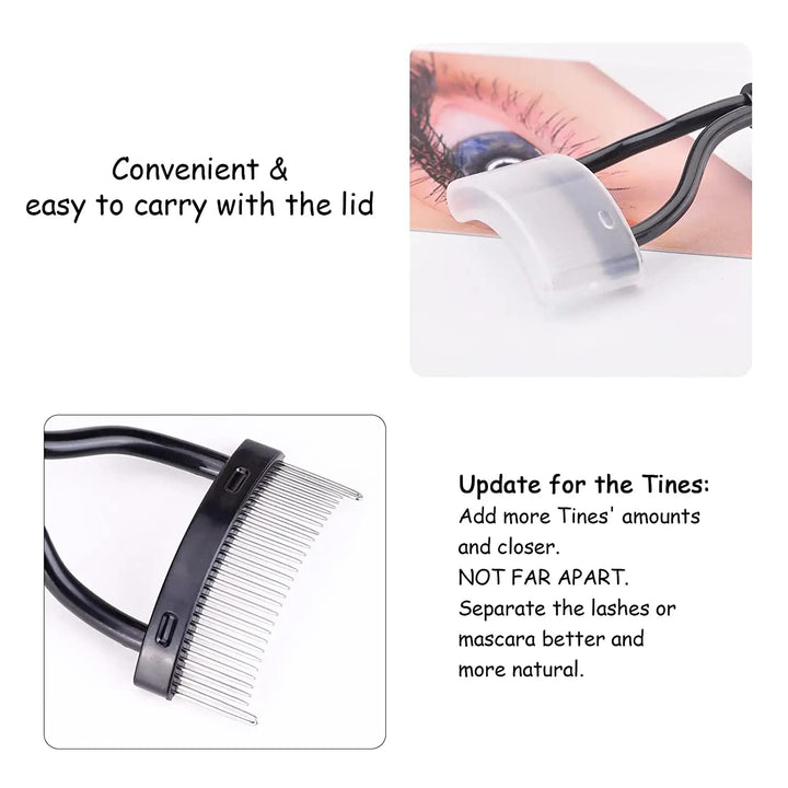 Eyelash Comb  Eyelash Separator Mascara Applicator Eyelash Definer with Comb Cover Arc Designed Cosmetic Brushes Tool Black (1PCS)