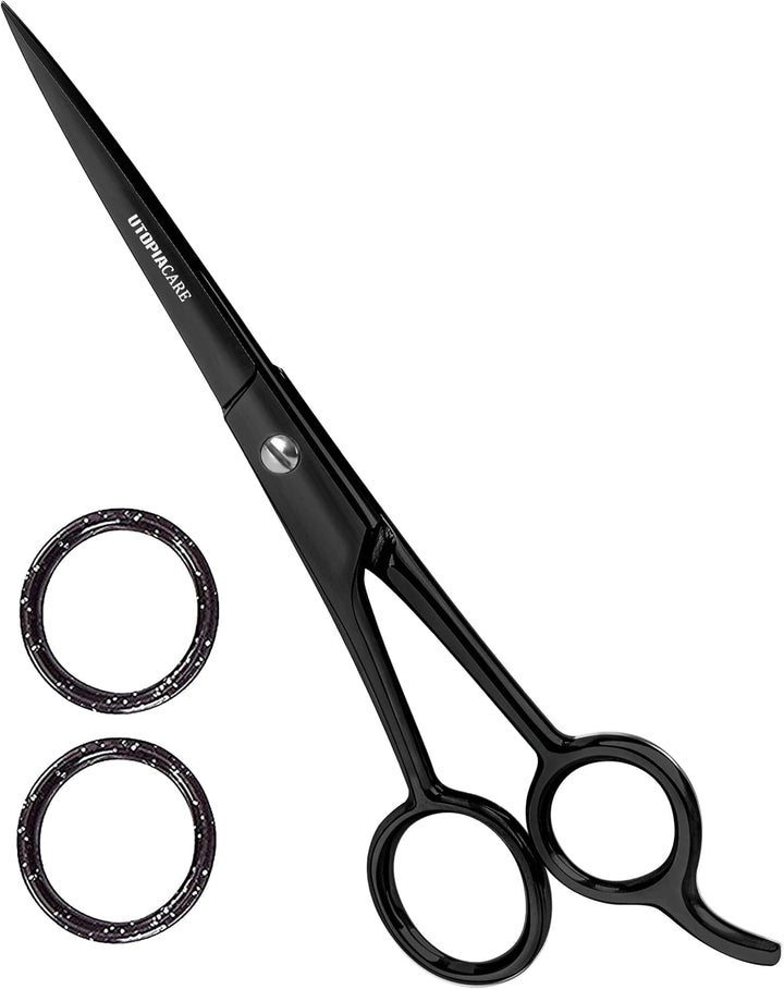 Hair Cutting and Professional Hairdressing Scissors 6.5 Inch, Premium Stainless Steel Shears with Smooth Razor and Sharp Edge Blades for Salons, Men, Women and Kids, Silver