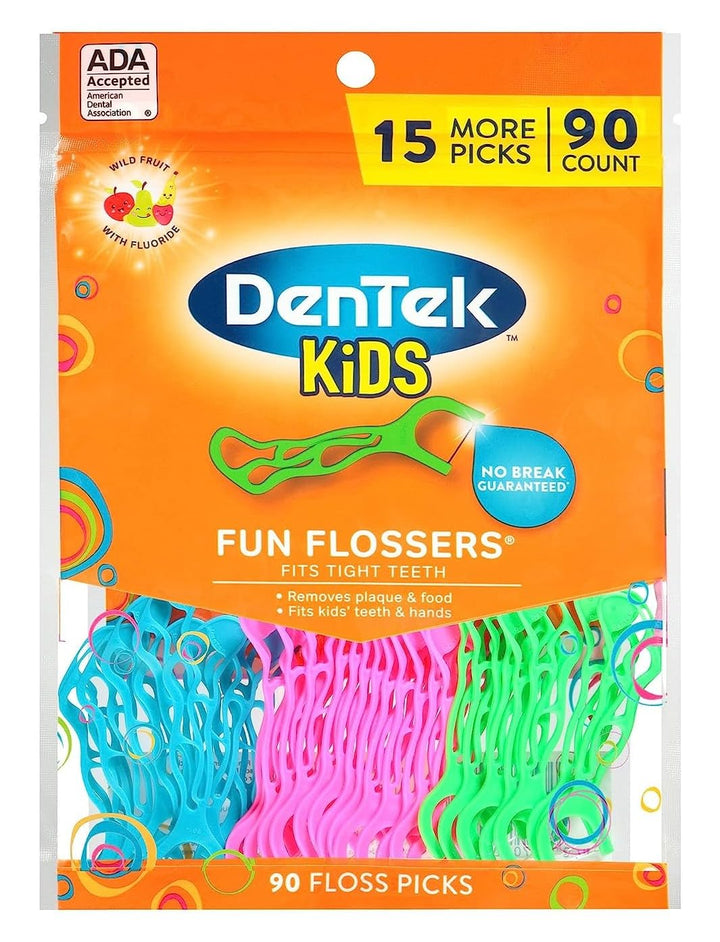 Fun Flossers – Kids Floss Picks with Wild Fruit Flavor, 90 Count