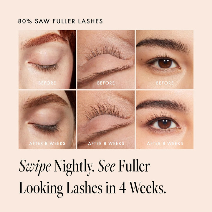 Lash Serum, Eyelash Serum for Longer, Thicker, and Fuller Looking Natural Eyelashes, (Full Size, 3 Month Supply)