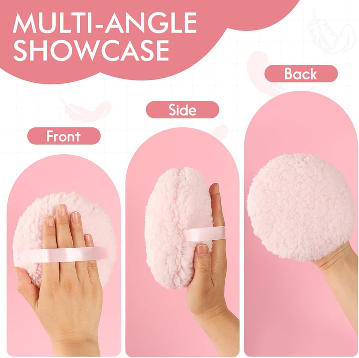 Powder Puff, 6'' Powder Puff for Body Powder,Body Powder Puffs and Container,Oversize Dust Puffs for Women