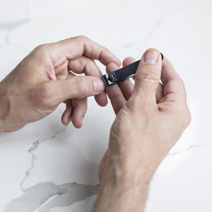 ® Shears 3.0, 5-Piece Precision Men’S Nail Grooming Travel Kit, Stainless Steel Manicure Set with Fingernail & Toenail Clippers, Nail File, Slant Tip Tweezers, Cuticle Scissors, Travel Case