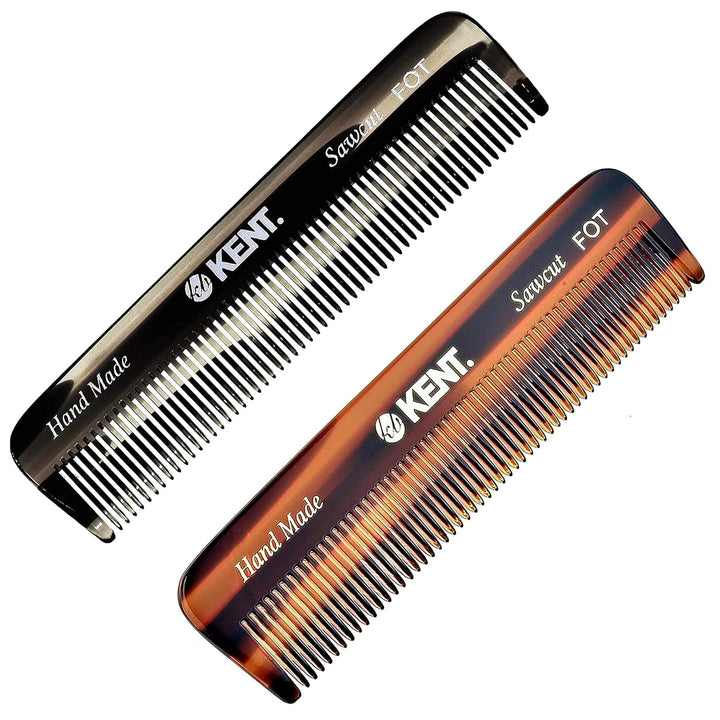 a FOT Tortoiseshell Fine Tooth Handmade Pocket Comb for Men, Women and Kids, Hair Comb Straightener for Grooming and Styling, Beard and Mustache, Saw Cut and Hand Polished, Made in England
