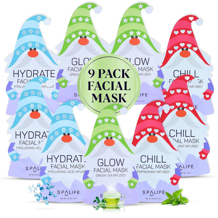 Facial Mask Sheet Bundle - Pumpkin, Ghost, Bat - Halloween Character Mask Bundle - Face Masks for Skin Care - Moisturizing Sheet Face Masks - Skincare Pack for Women - Spa Beauty Masks