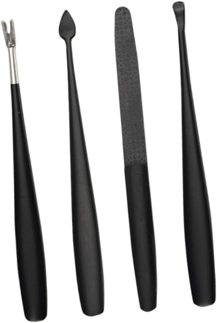 Stainless Steel Cuticle Trimmer Tool Kit 4-Piece Nail Care Set for Manicure and Pedicure Includes Dead Skin Forks and Cuticle Pusher Suitable for Home and Professional Use