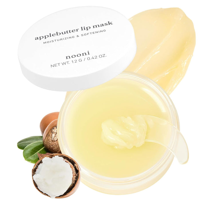 Vegan Applebutter Lip Mask Overnight – Hydrating Lip Balm & Butter with Shea Butter & Vitamins | Soothing Moisturizer, Softening Treatment for Dry Lips, 0.42 Oz