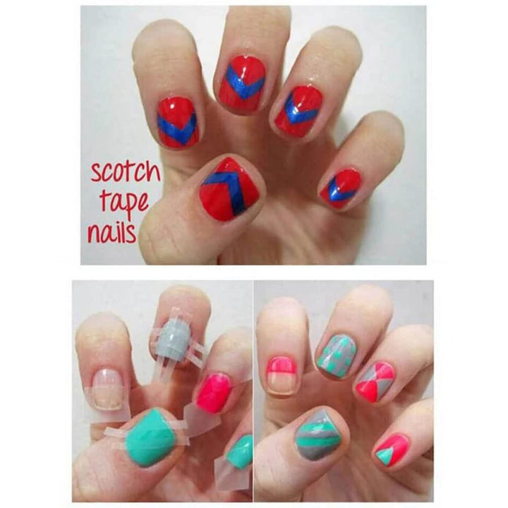 2Pcs 0.5Cm+1.2Cm Width Nail Art Adhesive Tapes Creative DIY Design Nail Striping Tape Line Rolls Nail Striping Tape Line Nail Art Decoration Sticker DIY Nail Tip Accessories