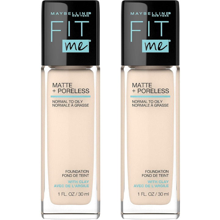 Fit Me Matte + Poreless Liquid Oil-Free Foundation Makeup, Classic Ivory, 1 Count (Packaging May Vary)