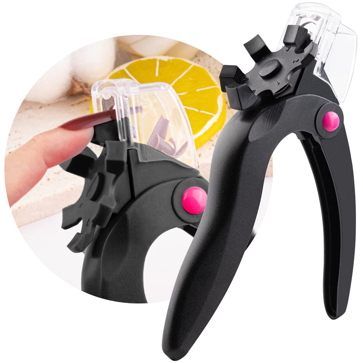 Violet Red Premium Adjustable Nail Clippers with Magnets Sizers for Acrylic Nails, Stainless Steel Nail Cutter Trimmer for Artificial Fake False Tips Manicure Sharp Blade Clip Tool for Salon Beauty