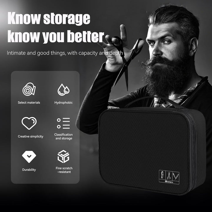 Barber Case Barber Tool Bags Barber Clipper Bag Barber Cases for Clippers and Supplies Professional Barber Accessories Kit Hair Cutting Scissors Storage Bag Shaving Kits (Black)