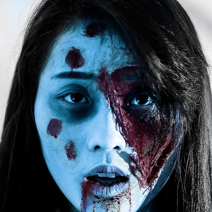 Light Blue Face Body Paint Stick(1.06 Oz),Baby Blue Face Paint Sadness,Sweatproof Waterproof Pale Blue Body Paint for Corpse Bride Halloween SFX Avatar Sally Makeup,Eye Black Stick