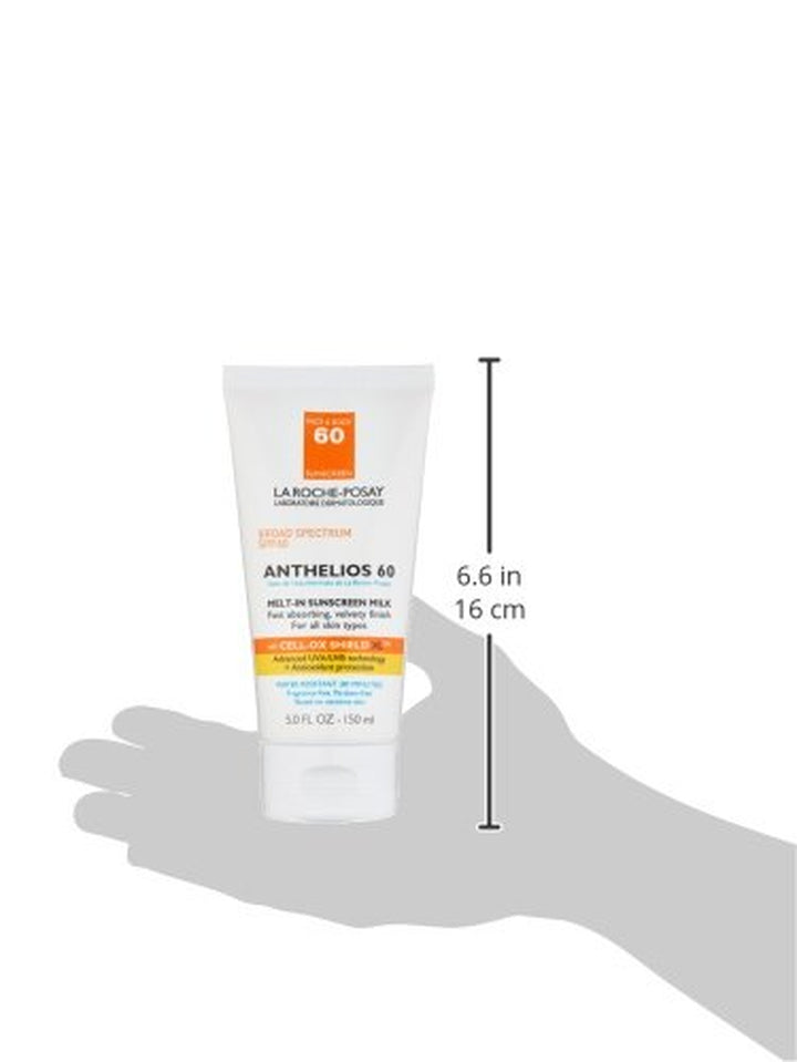 Anthelios Melt-In Milk Sunscreen SPF 60, Sunscreen for Body & Face, Broad Spectrum SPF + Antioxidants, Oil Free, Lightweight & Fast Absorbing, Oxybenzone Free