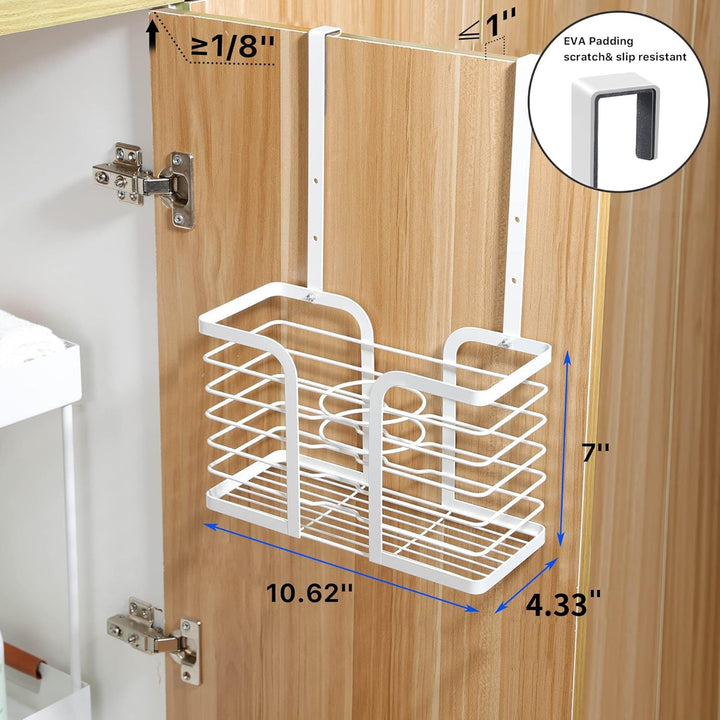 Hair Dryer Holder Adjustable Height - Hair Tool Organizer White Bathroom Organizer Hot Styling Tools Storage for Hair Dryer, Flat Iron, Curling Iron, Straightener