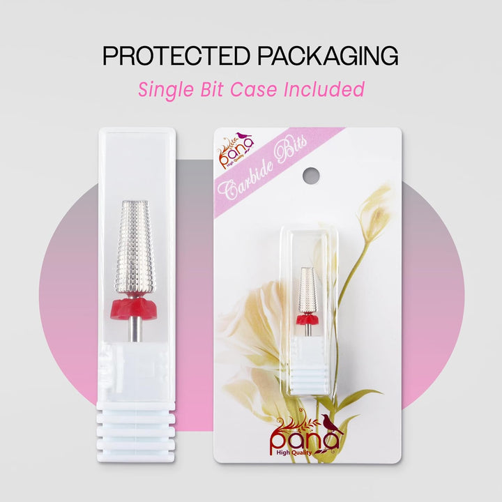 Nail Carbide 5 in 1 Bit - Two Way Rotate Use for Both Left and Right Handed - Fast Remove Acrylic or Hard Gel - 3/32" Shank - Manicure, Nail Art, Drill Machine (Fine - F, Silver)