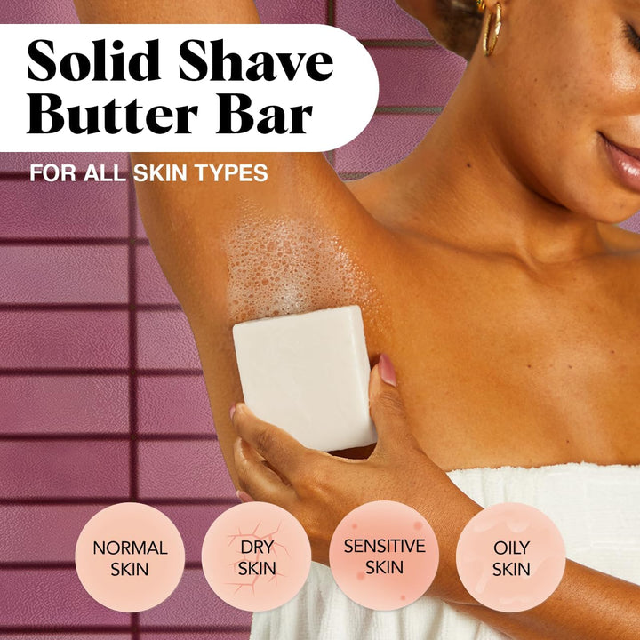 Shaving Soap for Women - Hydrating Shave Butter & Shave Soap Bar - Nourishing Bar Soap for Smooth, Irritation-Free Shave – Paraben, Silicone & Sulfate-Free - Vegan, Made in USA - 4 Oz