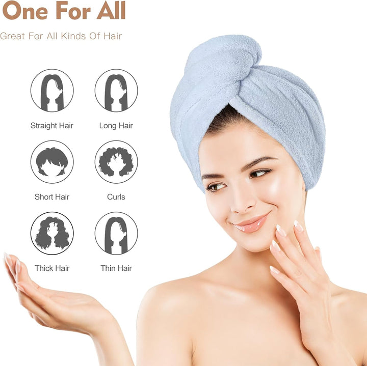 Microfiber Hair Towel for Women: Christmas Stocking Stuffers for Women Teen Girls Kids Drying Wrap Towels for Curly Hair Head Accessories 3 Pacs anti Frizz Mom Gifts