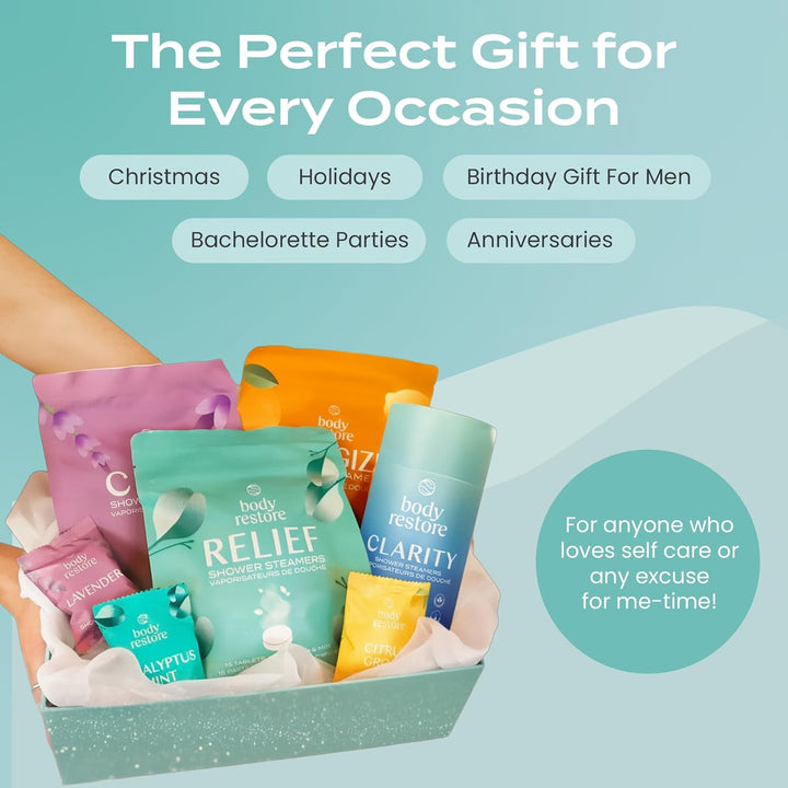 Shower Steamers Aromatherapy 15 Pack - Boo Basket Stuffers for Women, Christmas Stocking Stuffers for Men, Birthday Gifts, White Elephant, Relaxation, Self Care - Eucalyptus