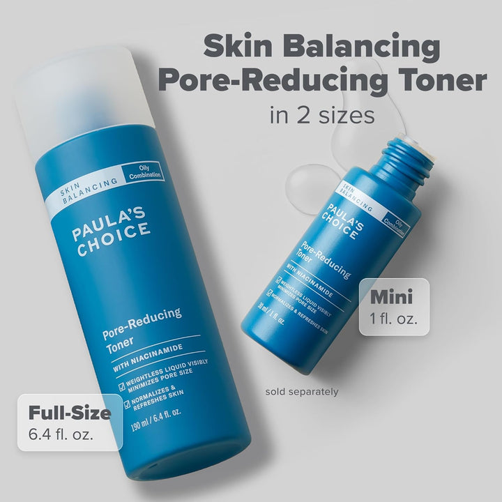 SKIN BALANCING Pore-Reducing Face Toner with Niacinamide, for Oily Skin & Combination, Minimizes Large Pores, Controls Oil & Shine, Hydrates & Replenishes, Fragrance-Free