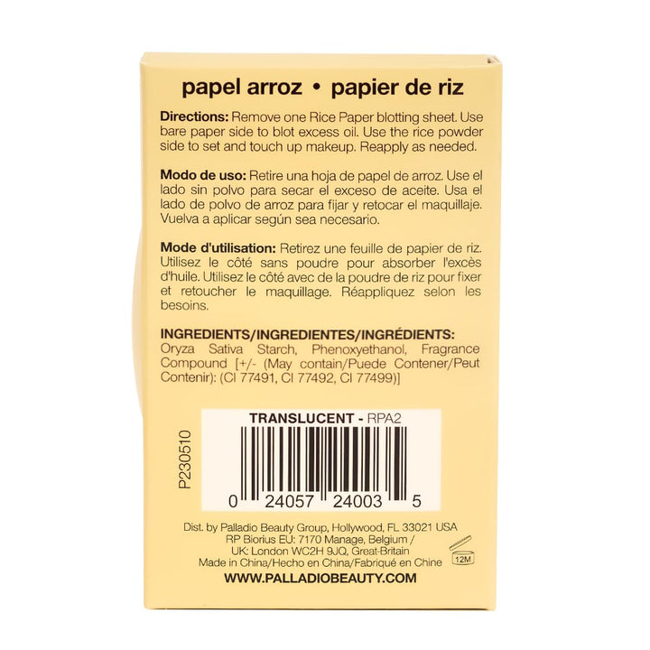 Rice Paper Facial Tissues for Oily Skin, Face Blotting Sheets Made from Natural Rice, Oil Absorbing Paper with Rice Powder, 2 Sided, Instant Results, Translucent, 40 Count, Pack of 1