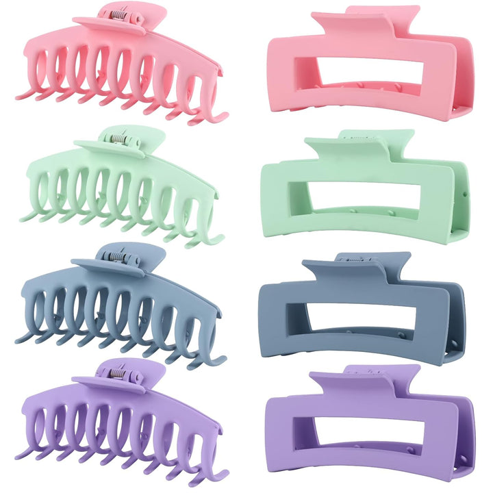 Hair Clips for Women 4.3 Inch Large Hair Claw Clips for Women Thin Thick Curly Hair, Big Matte Banana Clips,Strong Hold Jaw Clips,Neutral Colors