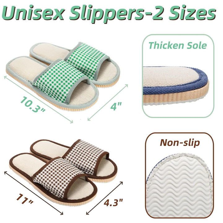 10 Pairs Washable House Slippers for Guests, Disposable Indoor Slipper with Thick Sole, Non Slip Open Toe Slipper, Spa Slipper Bulk for Home, Hotel, Bedroom, Travel, Unisex Universal Size