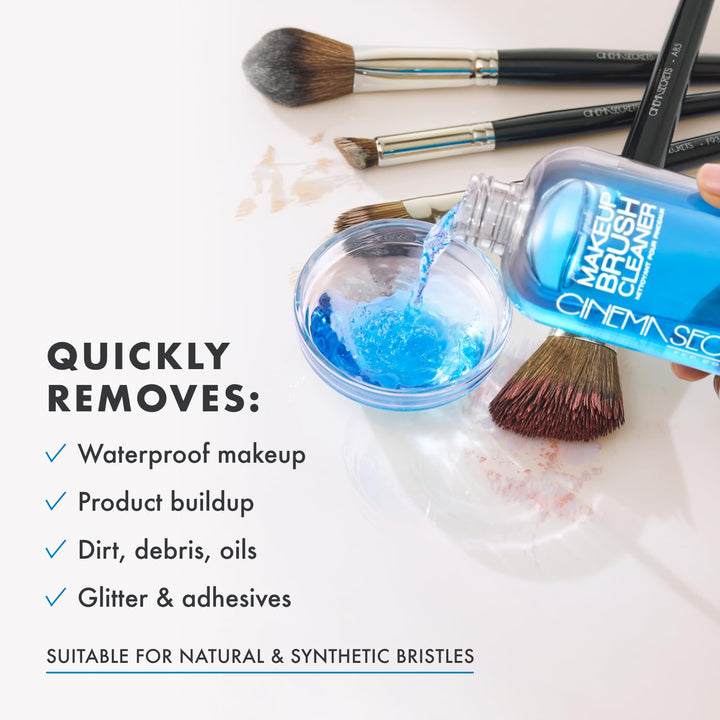Original Blue Vanilla Makeup Brush Cleaner Solution - Professional Cleanser for Makeup Brushes - Quick-Drying, Rinse-Free Formula - Removes Stubborn Waterproof Make Up