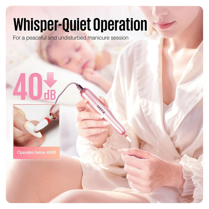 Nail Drill, Portable Electric Nail Drill with 6PCS Nail Drill Bits and Cuticle Oil Pen, Professional Nail File for Acrylic Gel Dip Powder, Manicure Pedicure Nail Set Efile Nail Drill for Salon