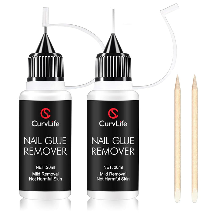 10G Semi-Solid Glue and 20Ml Pinpoint Glue Remover Kit - Gel for Press on Nails, Quick Dry No UV Lamp Needed with Gentle Non-Acetone Remover, Fake Nail Tips