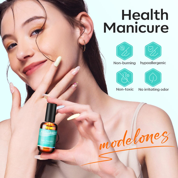 Nail Primer, 15 Ml Acid Free No Lift Bond Primer, Hema-Free Bonder for Gel Polish Nail Supplies Set