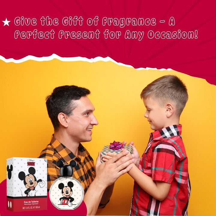 Mickey Mouse, , Fragrance, for Kids, Eau De Toilette, EDT, 3.4Oz, 100Ml, Cologne, Spray, Made in Spain, by Air Val International