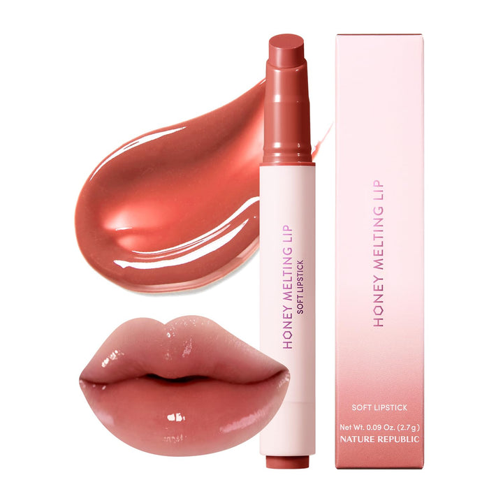 HONEY MELTING LIP GLITTER & PLUMPING (16 MIDNIGHT SPARKLE) SOFT LIP STICK Moisturizing Gloss, Volumizing Formula, Color Changing Sheer Tint, Shine Glimmer Finish, Korean Make Up