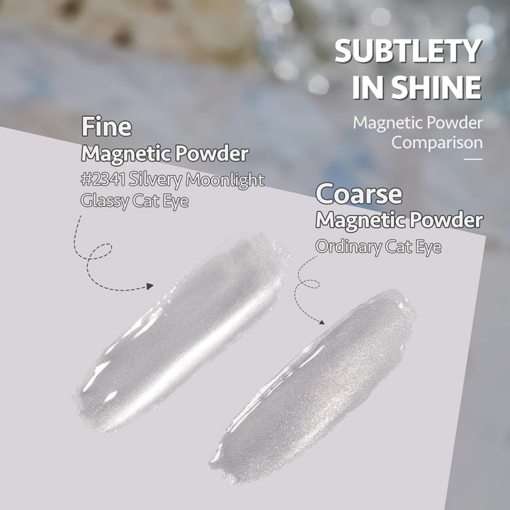 Glassy Cat Eye Gel Nail Polish, 16Ml Glitter Holographic UV Gel Polish with Magnet, Reflective Translucent, 2341 Silvery Moonlight