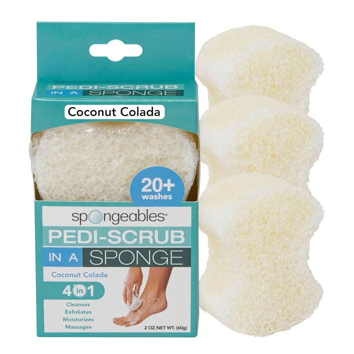 Spongables Pedi Scrub Foot Exfoliating 20+ Wash Sponge