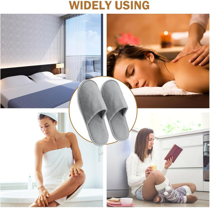 House Slippers - Washable Spa Slippers Non Slip Indoor Guest Slippers for Shoeless Home, Women & Men