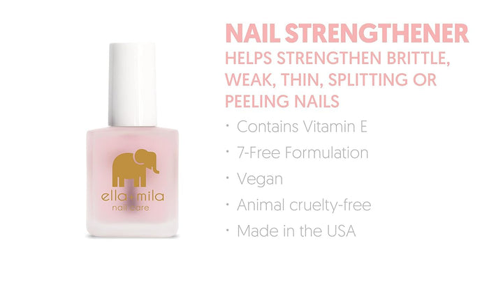 "First Aid Kiss" Nail Strengthener and Growth Treatment- Nail Repair Solution & Growth Treatment for Thin, Brittle & Damaged Nails - Nail Hardener with Vitamin E (0.45 Fl Oz)