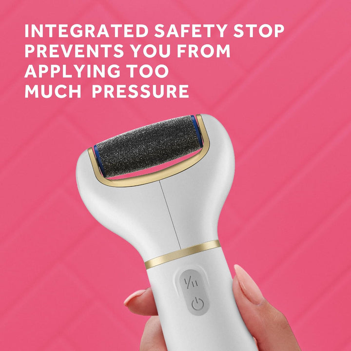 Amopé Pedi Perfect Electric Callus Remover Foot File W/ Diamond Crystals, Pedicure Tool for Feet, Removes Hard & Dead Skin, Feet Scrubber & Buffer, Splashproof, W/ Extra Coarse Roller Head, 1 Count