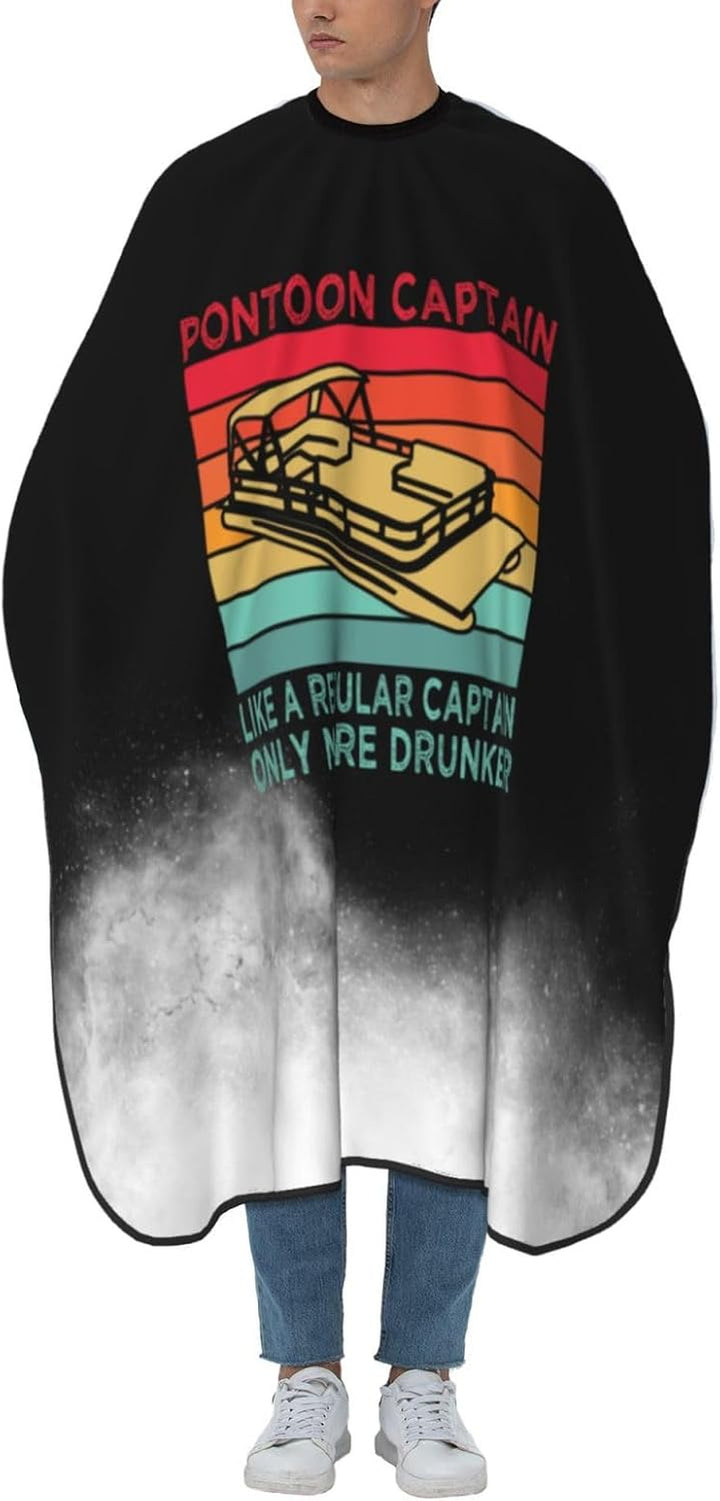 Pon-Toon Cap-Tain like a Regular Cap-Tain Professional Salon Barber Cape for Men Women - Hairdressing Hair Cutting Cape with Adjustable Snap Closure - Salon Equipment for Hair Stylist 55 X 66 Inches