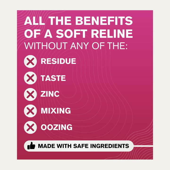 Thermoplastic Denture Adhesive, 0.35 Oz (Travel Size) | Refits and Tightens Loose Dentures for up to 4 Days | Non-Glue, Zinc-Free, Waterproof Formula, Acts like a Soft Reliner