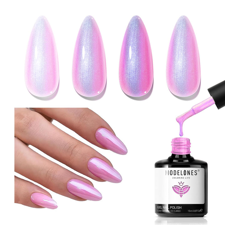 Pink Gel Nail Polish, Jelly Nude Pink Gel Polish French Tip Base Colors Translucent Soak off U V Soap Nails for Nail Art Manicure at Home 15ML