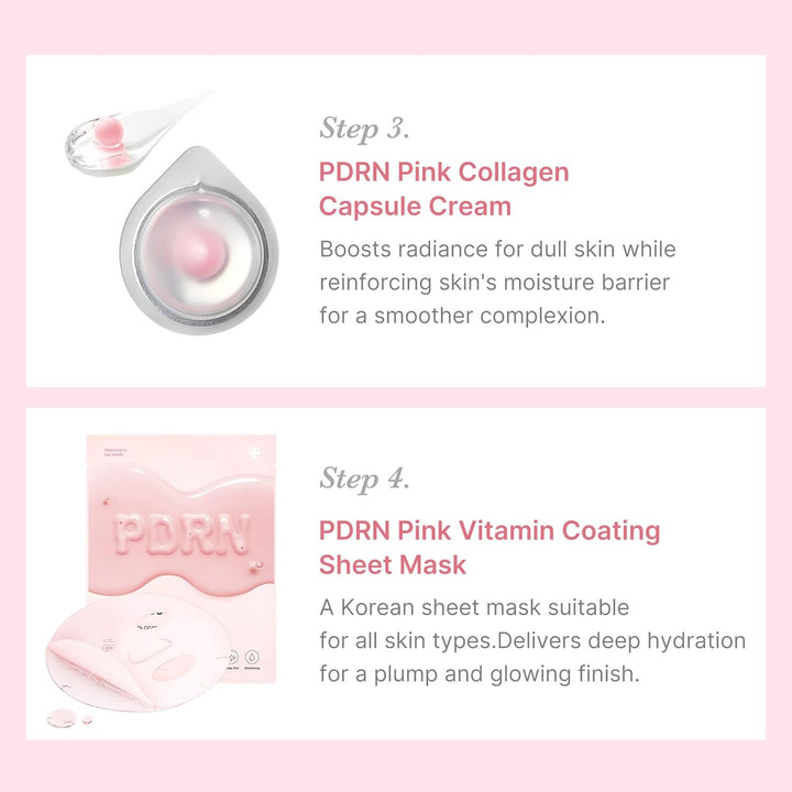Salmon DNA PDRN Trial Kit | Glass Glow Mini Skincare Set with Toner, Serum & Sheet Mask for Hydrating, Firming, Moisturizing |Gift & Travel Essentials for Women & Girls | Korean Skincare
