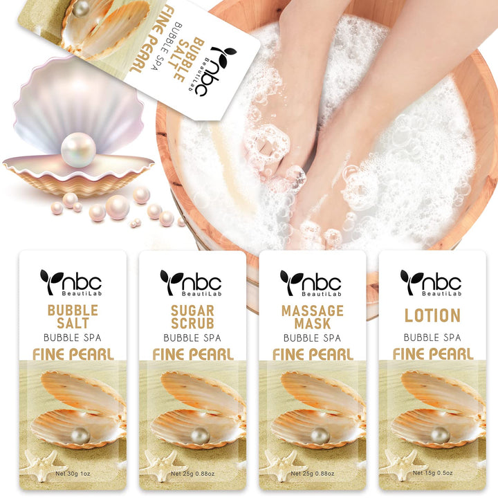 Pedicure Kit Foot Soak Set: Bubble Salt, Sugar Scrub, Massage Mask, Massage Lotion in a Box, 4 Step Foot Spa Kit for Dry Feet,Tired Feet（1 Set Lavender)