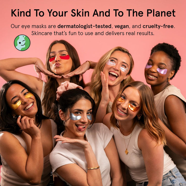 under Eye Mask Variety Pack - 18 Pairs of under Eye Patches for Dark Circles - with 6 Colors (3 Pairs/Color) - Gel Masks Puffy Eyes for Women - Vegan Cruelty Free Bridesmaid Gifts