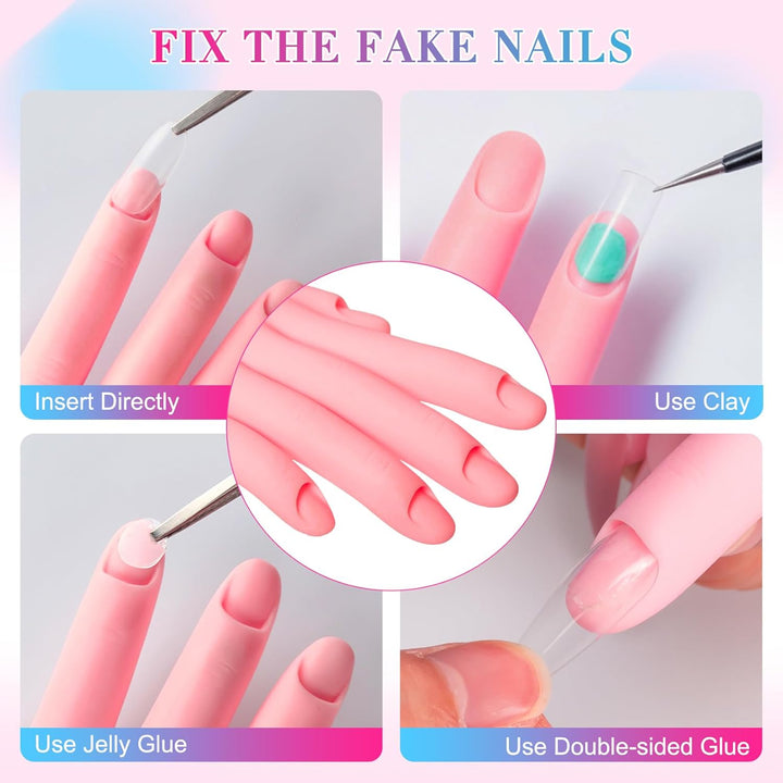Nail Practice Hand for Acrylic Nails, Mannequin Hand for Nails Practice, Flexible Bendable Fake Hand Manicure Nail Practice Hand 1Pcs