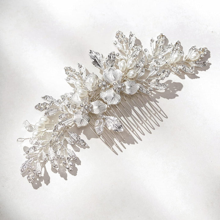 Handmade Wedding Hair Comb Clip Rhinestone Bridal Hair Comb Piece, Gold Hair Accessories for Brides Wedding
