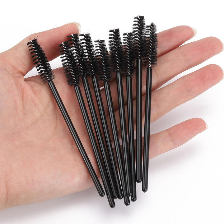 500 Pieces Disposable Mascara Wands Eyelash Brush Brow Brushes Applicators Lash Spoolies for Eye Lash Extension - Black