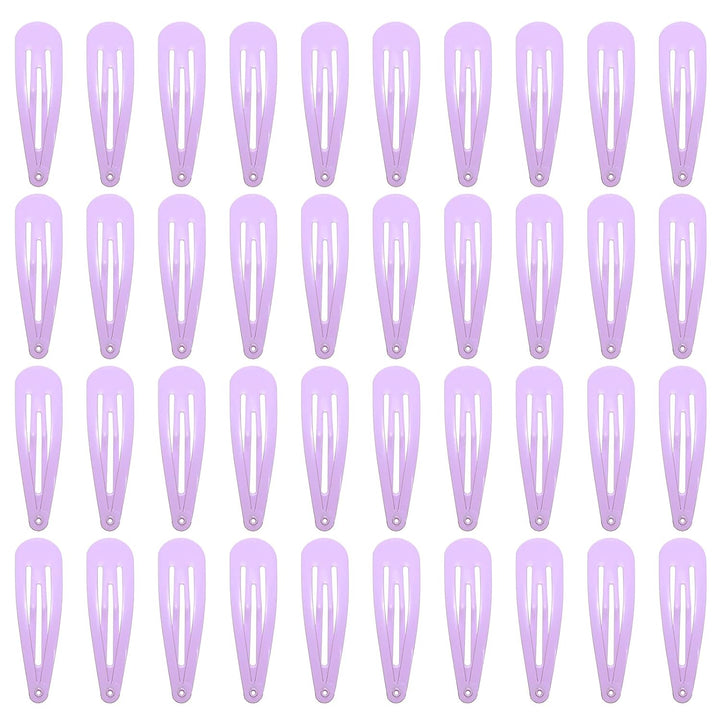 40 Pack Black 2 Inch Barrettes Women Metal Snap Hair Clips Accessories